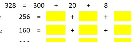 This self marking spreadsheet on partitioning integers begins with partitioning TU, then HTU and finally ThHTU.